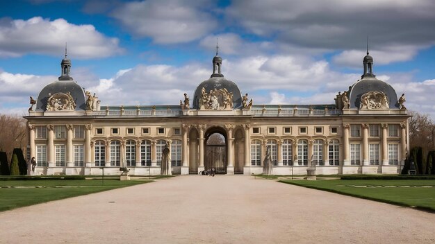 Foto impresionante fotografía de un edificio en el jardín de las tuileries en parís, francia