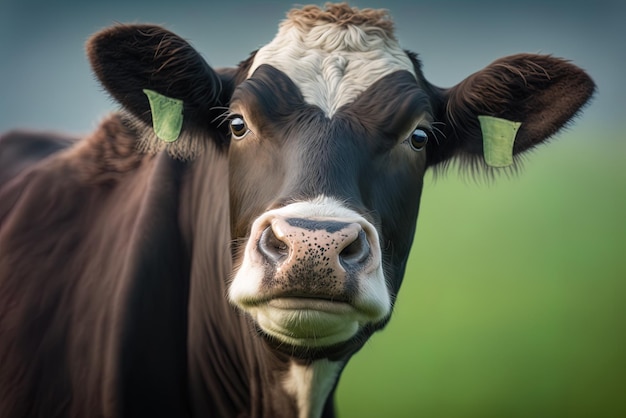 Impresionante fotografía de fondo de una vaca en un campo de hierba