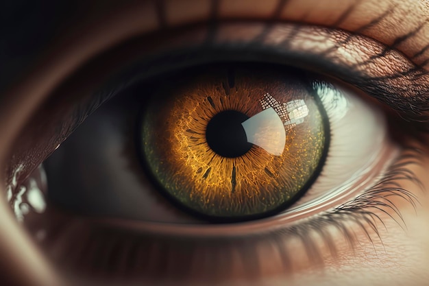 Impresionante fotografía macro del ojo humano primer plano del ojo humano IA generativa