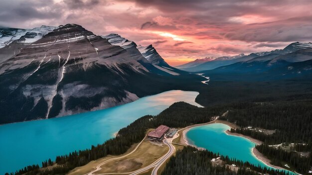 Foto impresionante fotografía del parque nacional banff en alberta, canadá