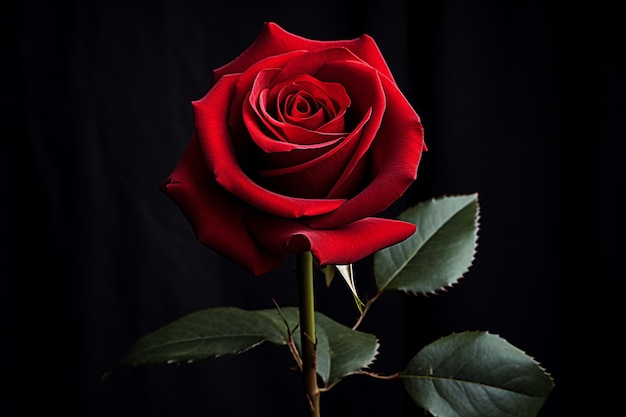 Impresionante fotografía de una rosa roja abierta