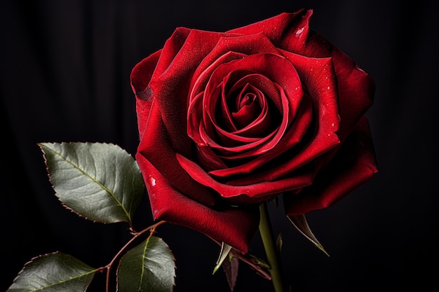 Impresionante fotografía de una rosa roja abierta