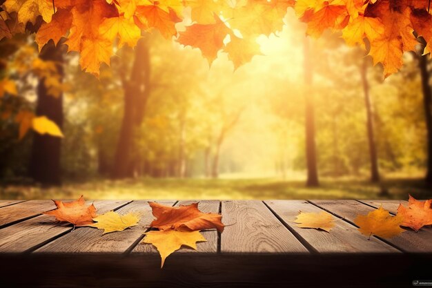 Una impresionante imagen de paisaje de otoño adornado con hojas amarillas y bañado en la luz del sol