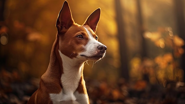 Impresionante imagen del perro Basenji con una composición perfecta