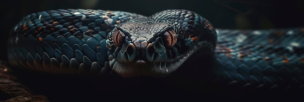 Impresionante imagen de una serpiente bellamente enroscada preparada y lista IA generativa