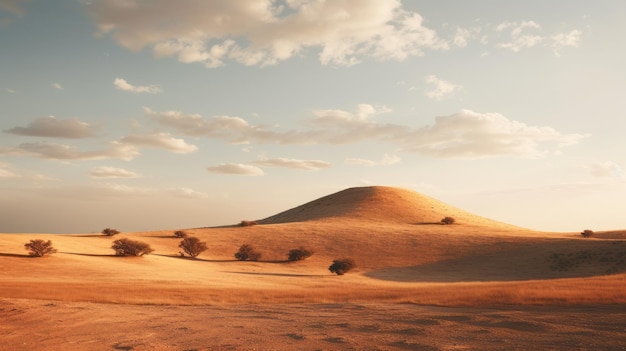 Impresionante paisaje desértico majestuosas colinas y árboles en Dinamarca