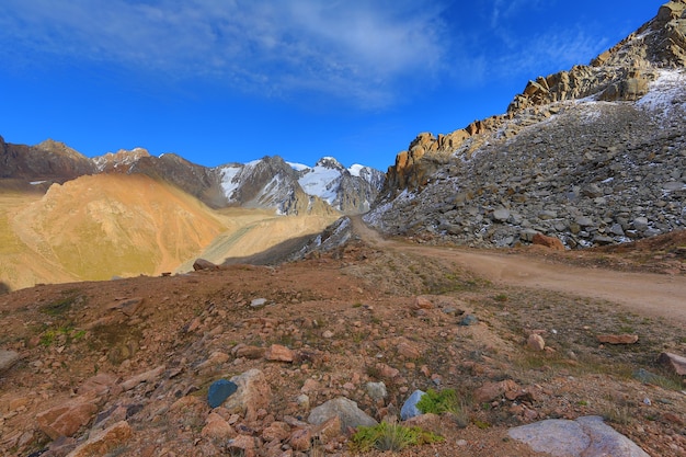 impresionante paisaje de montaña con picos nevados