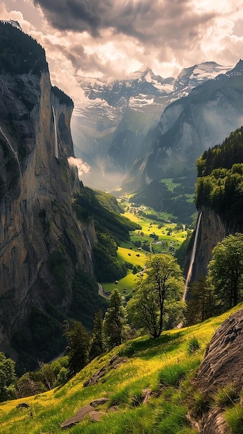 El impresionante paisaje del valle de Lauterbrunnen