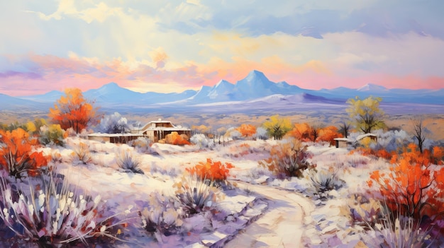 Impresionante pintura al óleo del paisaje del desierto inspirada en Steve Henderson