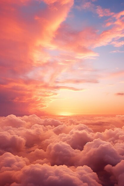 Una impresionante puesta de sol sobre un mar de nubes