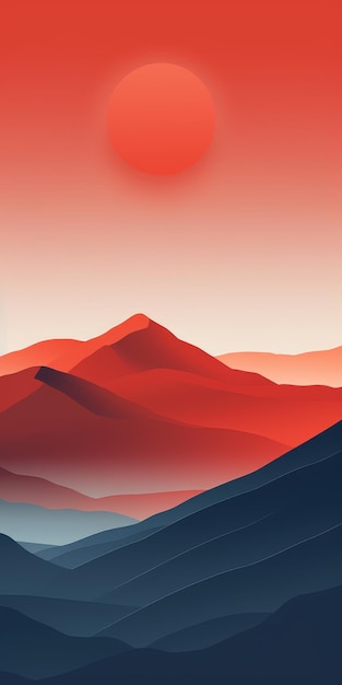 Impresionante puesta de sol sobre las montañas Una cautivadora ilustración en resolución 8k