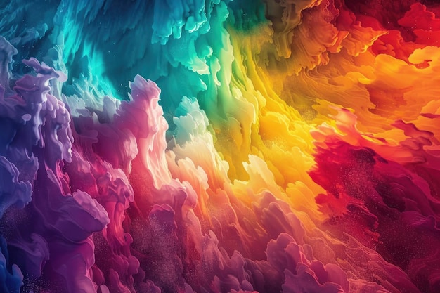 Una impresionante representación en 3D de un espectro multicolor abstracto