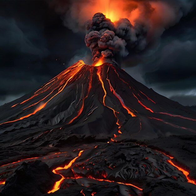 Una impresionante representación de un volcán generado por la IA