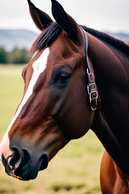 Impresionante retrato de caballo en medio de un impresionante paisaje natural