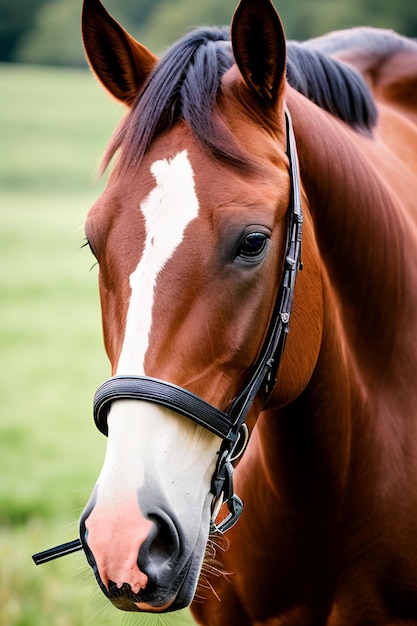 Impresionante retrato de caballo en medio de un impresionante paisaje natural