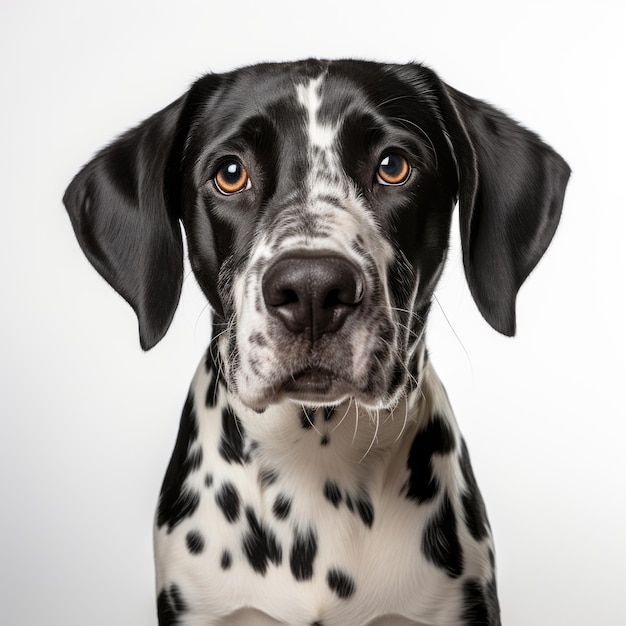 Impresionante retrato de un perro dálmata en blanco y negro