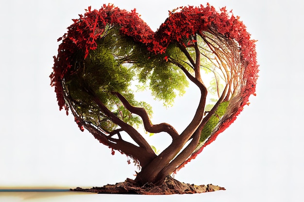 Impresionante símbolo del corazón en el árbol