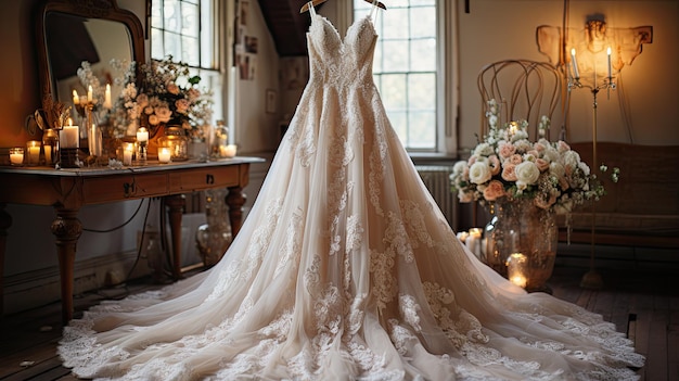 El impresionante vestido de novia de la novia
