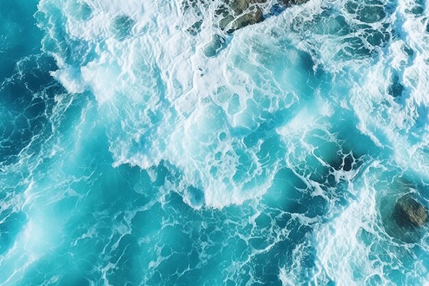 Impresionante vista aérea del mar tropical azul del océano agua de la superficie del mar fondo