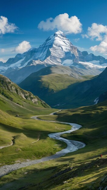 Foto impresionante vista de las montañas de sassolungo en italia