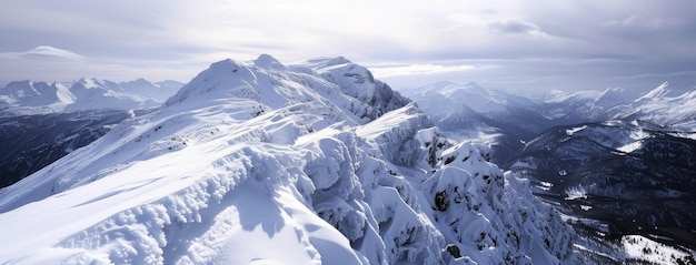 Impresionante vista panorámica de la cordillera nevada