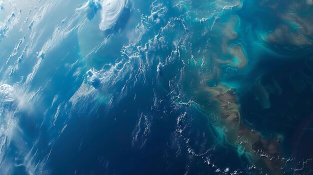 Foto impresionante vista del planeta tierra desde el espacio que muestra claramente la belleza de las bahamas