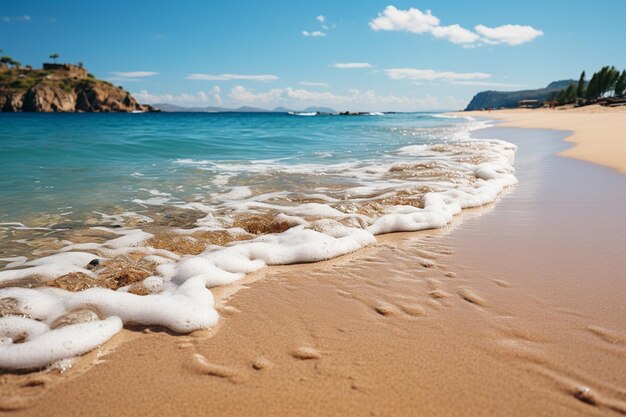 impresionante vista de la playa de arena y el océano en verano