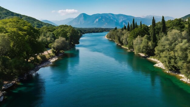 Foto impresionante vista de rijeka crnojevica el lago skadar parque nacional de montenegro