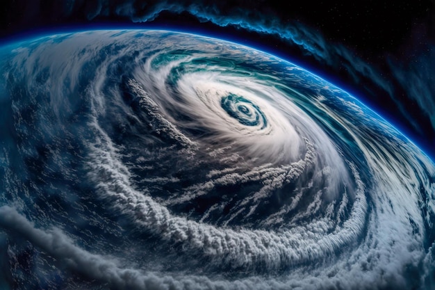 Impresionante vista satelital de las poderosas tormentas de Earth39s desde el espacio IA generativa