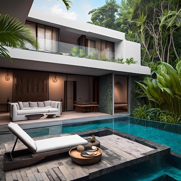 impresionantemente hermosa villa futurista de bali interior del dormitorio arquitectura futurista