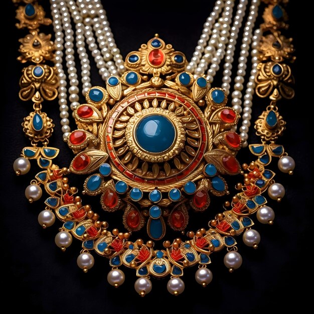 Impresionantes diseños de joyas con elegantes collares de oro y piedras preciosas