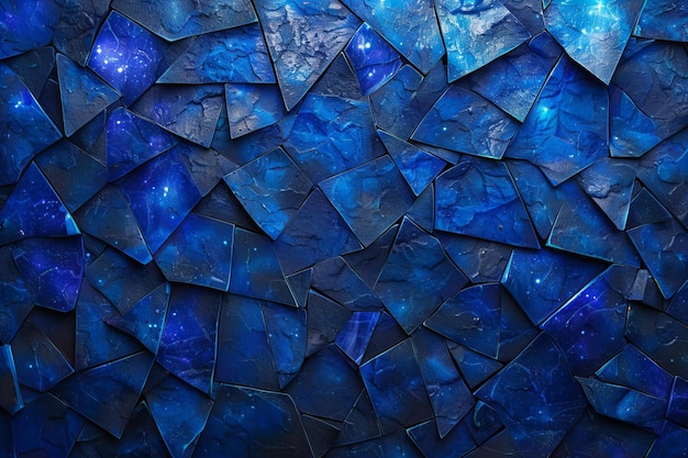 Impresionantes formas geométricas azules con textura de polvo brillante