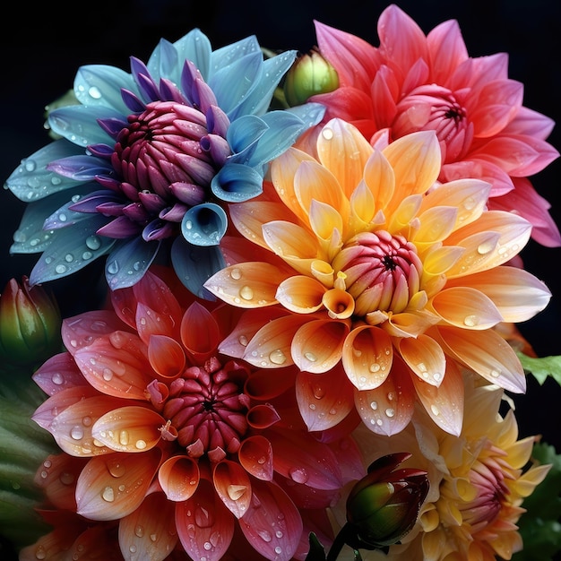 Impresionantes fotos de flores de stock Colores cautivadores Diversos fondos Realismo impresionante