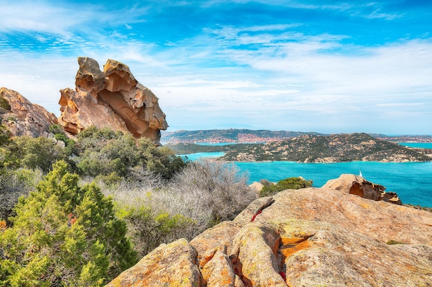 Foto impresionantes vistas de palau desde el popular destino turístico bear rock roccia dell'orso