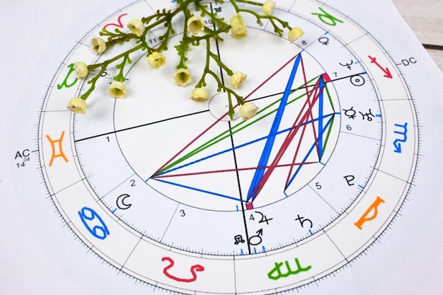 Impreso astrología carta natal brújula brújula de vida planos vida mapeo espiritual
