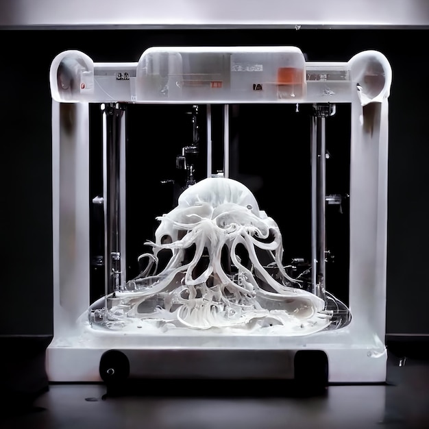 una impresora 3d está imprimiendo molde