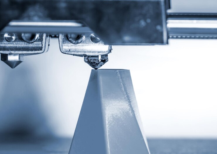Foto impresora d moderna figura de impresión primer plano automático tridimensional