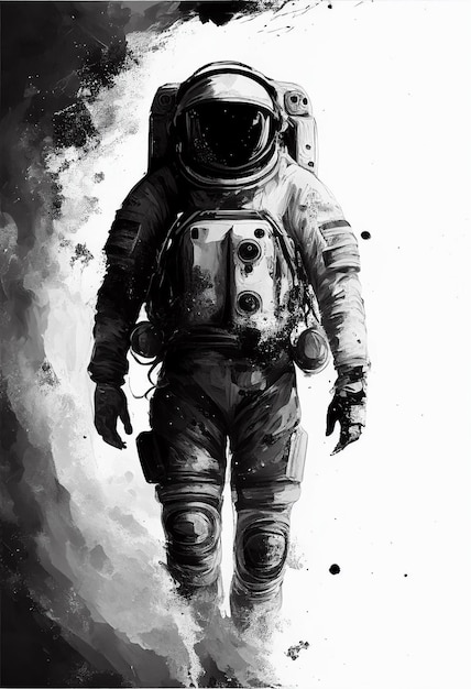 Impressão de arte de astronauta com o astronauta de pintura por artes asp