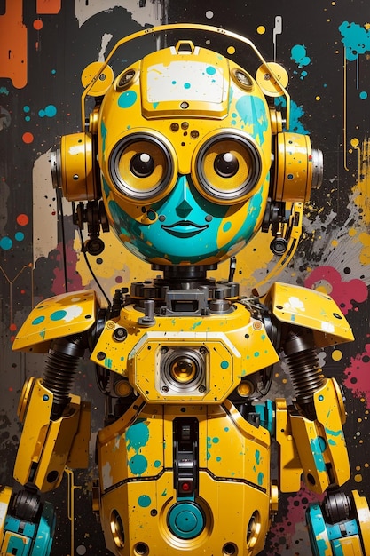 Foto impressão de arte de robô punk gadget