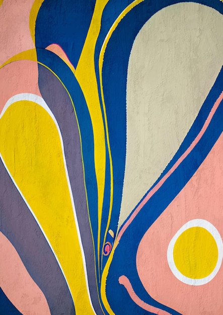 Impressão de arte em tela de composição abstrata colorida moderna