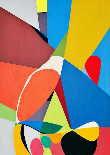 Impressão de arte figurativa de composição colorida moderna geométrica