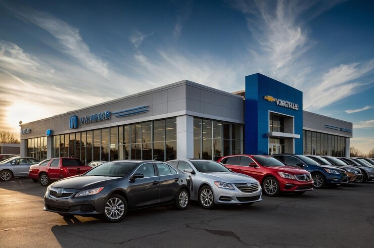 Foto impressão de concessionária de automóveis com