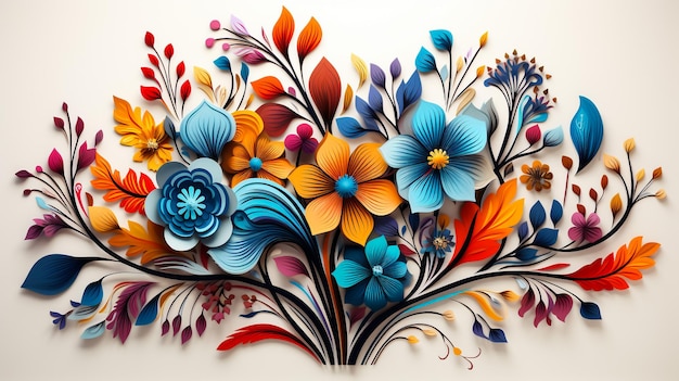 Impressão têxtil digital de flores e folhas abstratas vintage floral