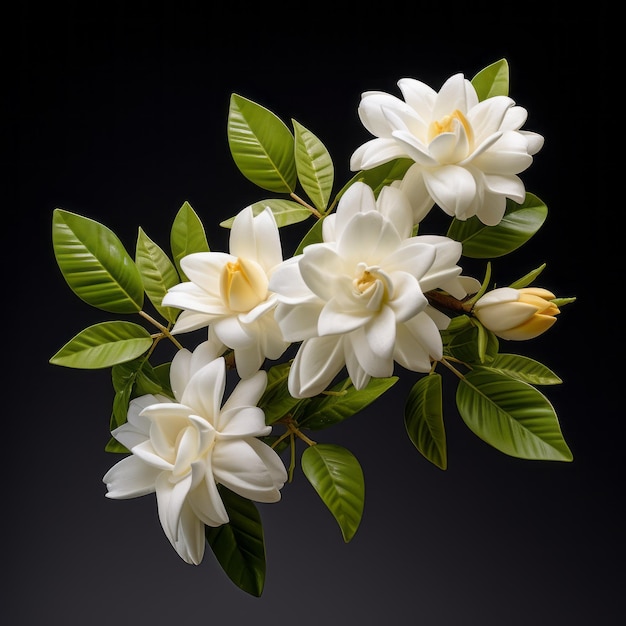 Impressionante foto de alta definição de Jasminum Laurifolium em fundo branco