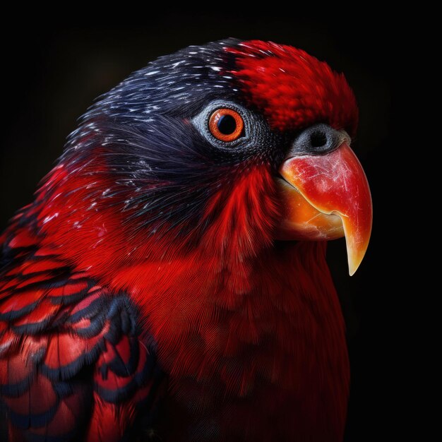 Impressionante ilustração colorida de retrato de pássaro feita com Generative AI