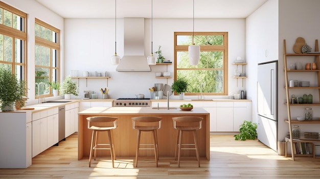 Impressionantes interiores de cozinha com objetos essenciais em fotografias cativantes