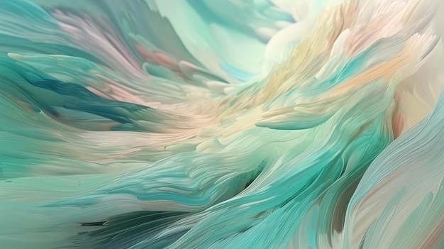 Impressionistische Mint-Pastellfarben, moderne abstrakte generative KI