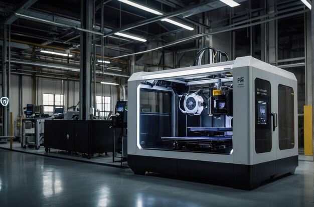 Impressora 3D criando uma estrutura de grade laranja