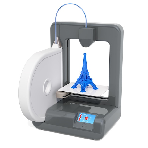 Impressora 3D para construir o modelo 3D da Torre Eiffel