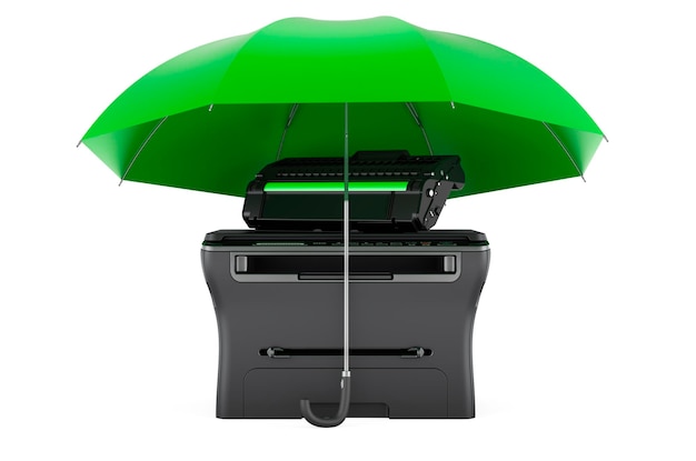 Impressora MFP sob renderização 3D guarda-chuva